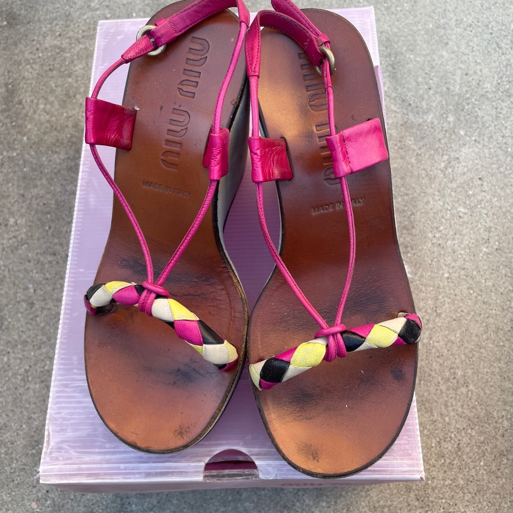 Miu Miu Wedge Sandals Size 6